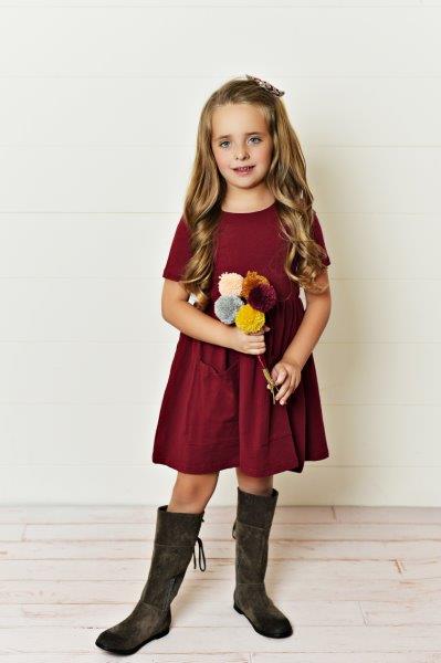 Maroon Twirl Dress